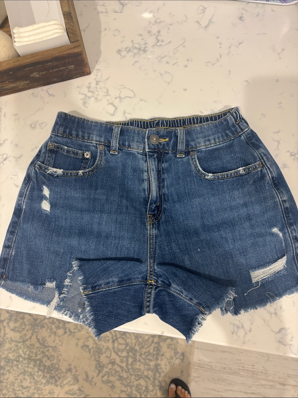 aerie Daydream Distressed Blue Denim Jean Shorts Sz. Small